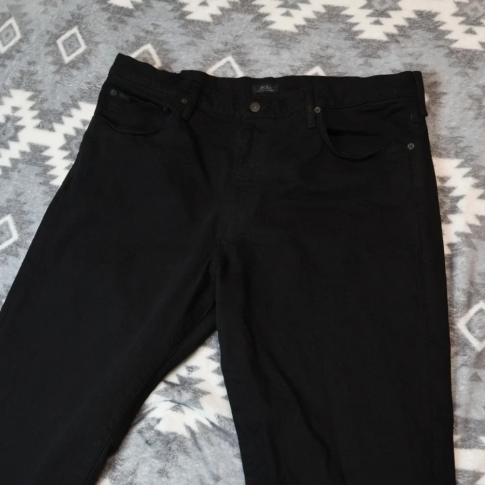 Polo Ralph Lauren Hampton Relaxed Straight Black Jeans 40x36 Stretch Pants